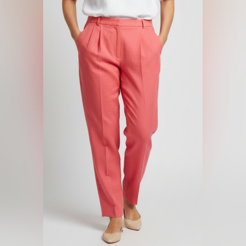 NWT Cristin Stevens Women's Pink Pleated High Waist Trousers Size 12 326‎